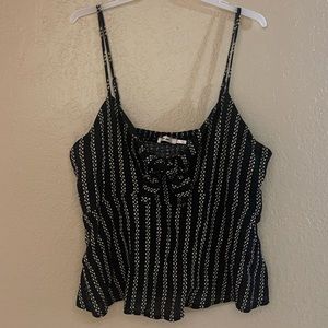 Mi Ami, Dressy Crop Top, Size L, Black & Gold